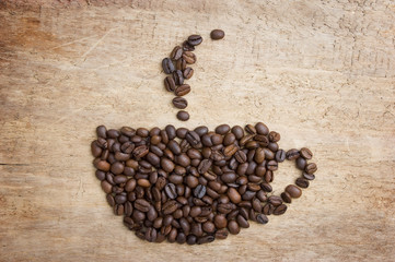 Picture a cup of coffee made from beans