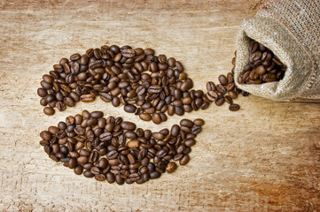 coffee beans on the board