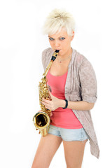 Mädchen mit Saxophone