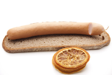Bockwurst auf Brot
