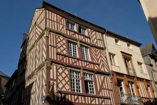 Les maisons médiévales à colombage du centre historique de Renne