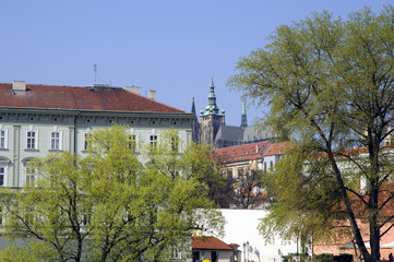 Prague Castle from the River Vltava in Czech Republic