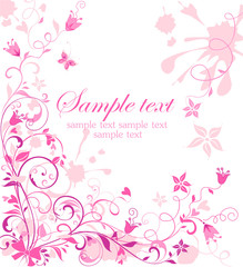 Vintage pink floral card