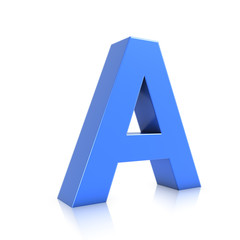 3d Blue Letter A