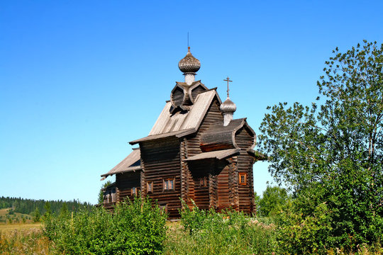 Church of Transfiguration in museum Khokhlovka, Russia