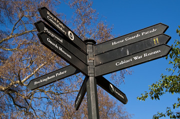 Sign in St James's park, London