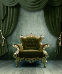 interior with a classic baroque chair