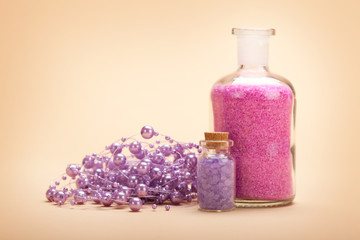 Obraz na płótnie Canvas Pink and lavender Spa minerals