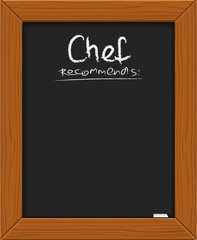 chef's suggestion - classical blackboard with chalk
