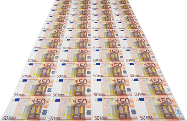 Banknotes of fifty euro.