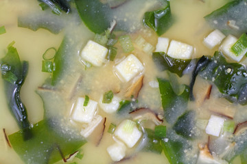 White Miso soup close view