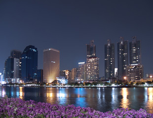 Bangkok cityscape night scene