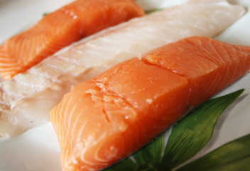 Saumon et cabillaud