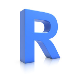 3d Blue Letter R