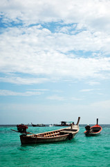 Naklejka na ściany i meble boat and beach of THAILAND