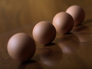 Rhe four eggs in line