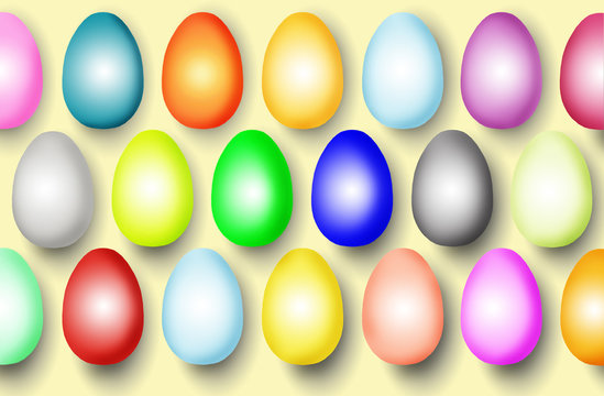 Coloured Easter eggs in a pattern or wallpaper