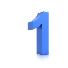 3d Blue Number 1