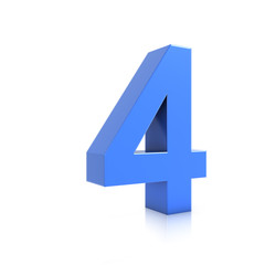 Obraz premium 3d Blue Number 4