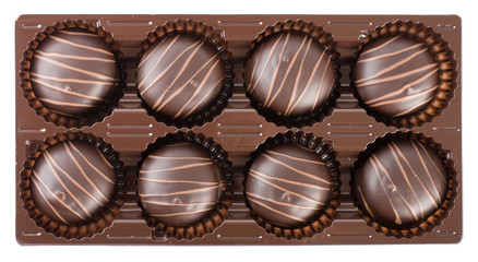 Chocolate cookies in package isolated