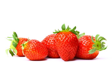 Pack of several delicious sweet red strawberries