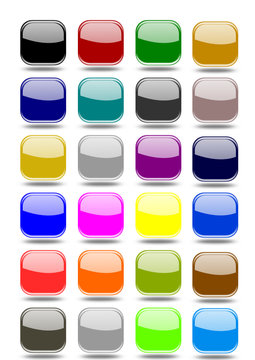 Set 24 web buttons blank