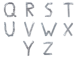 Letters made out of tape