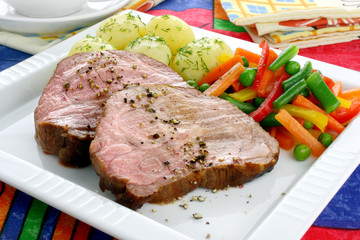 Pork meat with vegetables