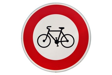 Panneau d'interdiction de circulation pour les cyclistes - obrazy, fototapety, plakaty