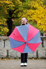 happy girl with umbrella