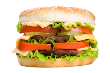 hamburger with vegetables