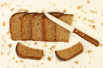 Rye bread sliced