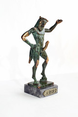 An erotic bronze statue representing a satyr - obrazy, fototapety, plakaty