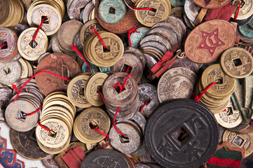 Obraz premium Pièces de monnaie chinoises anciennes