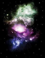 Bright shone stars in the night dark blue sky