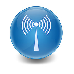 Esfera brillante simbolo WIFI