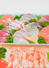 Mixed sashimi, raw fish