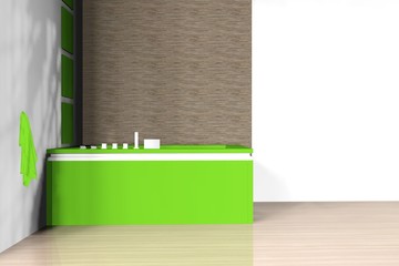 green bathtub