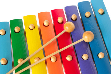 Xylophone with two mallets