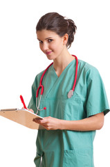 Krankenschwester bei Diagnose
