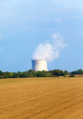 Fototapeta na wymiar Steam over Nuclear power station. France.