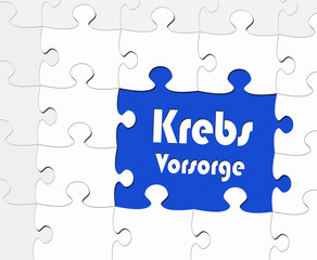 Krebs Vorsorge oder Krebsvorsorge Puzzle 