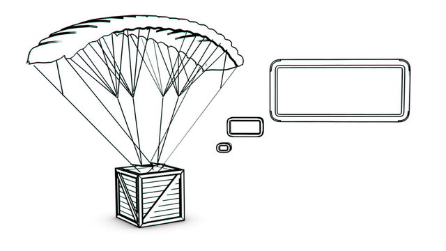 parachute box  with Msg box