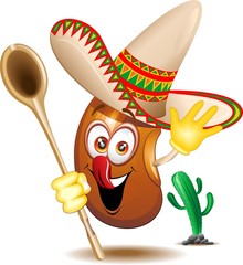 Fagiolo Messicano Cartoon-Mexican Bean-Vector