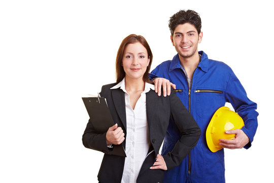 Gesch&auml;ftsfrau und Handwerker