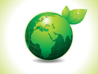 abstrat eco green globe with leaf