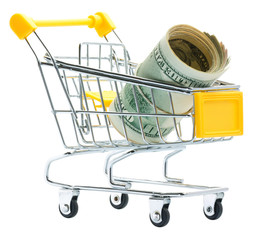 Dollars in the shopping cart