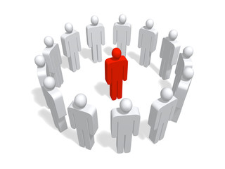 Personenkreis abstrakt rot