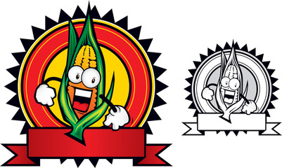 corn mascot that looks very excited