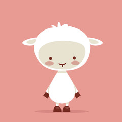 Cute lamb character, vector illustration